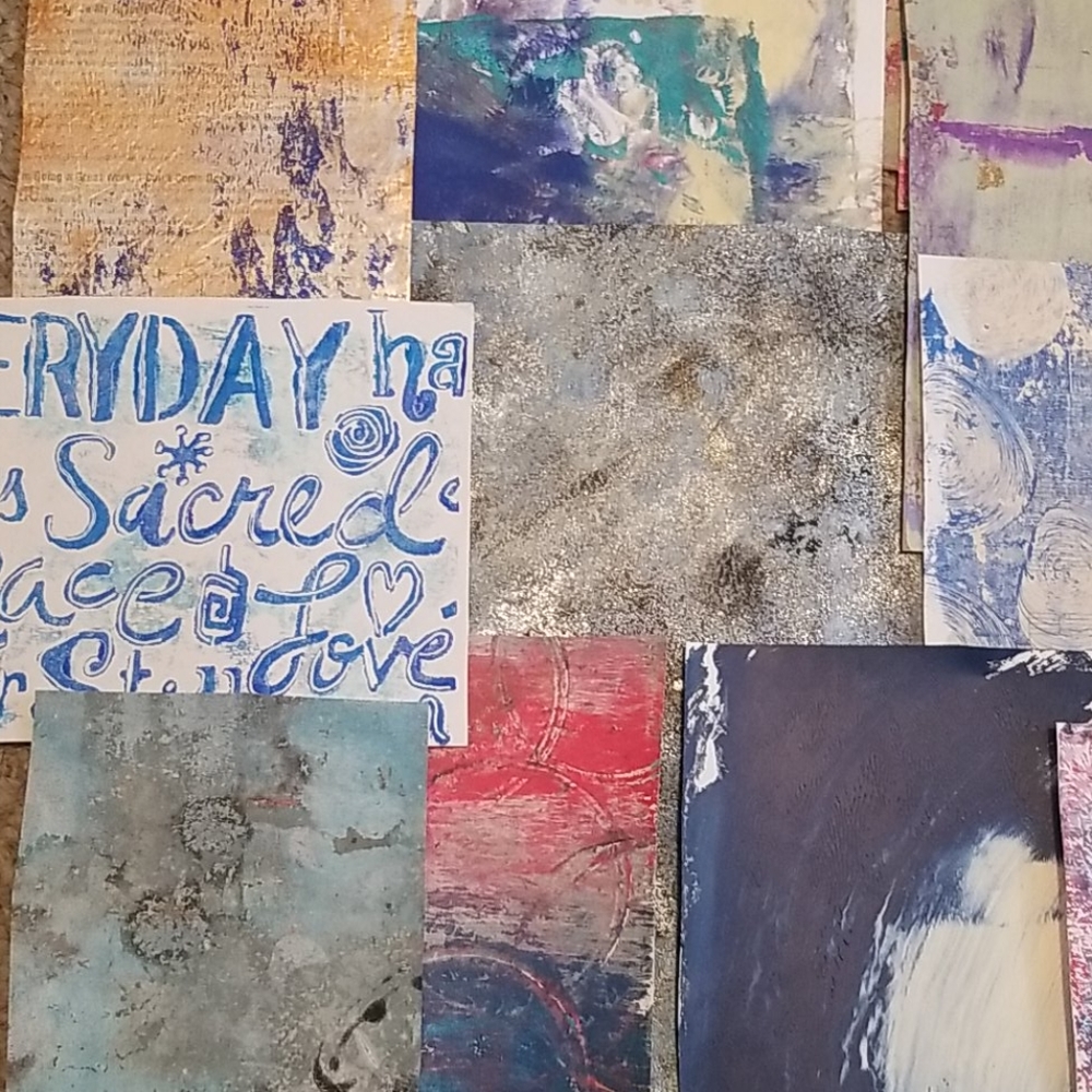 20 Assorted Handmade Monoprint Papers - Picture 5 of 5